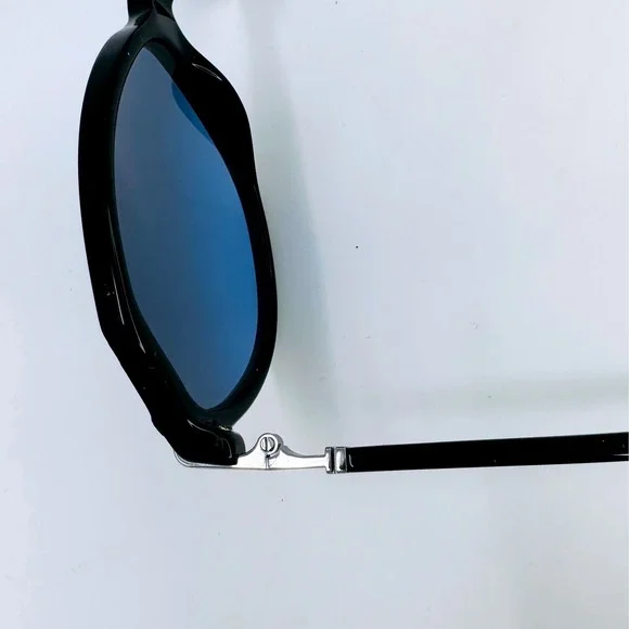 Tory Burch TY7138 Black Geometric Cat Eye Sunglasses Blue Gradient Lenses - Picture 8 of 14